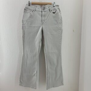 Chicos Platinum Jeans Women's 2 Short US 12S Beige Denim 5 Pocket Boot Cut 32x29